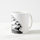 Olds Skoolの入れ墨の帆船海軍 コーヒーマグカップ (正面右)