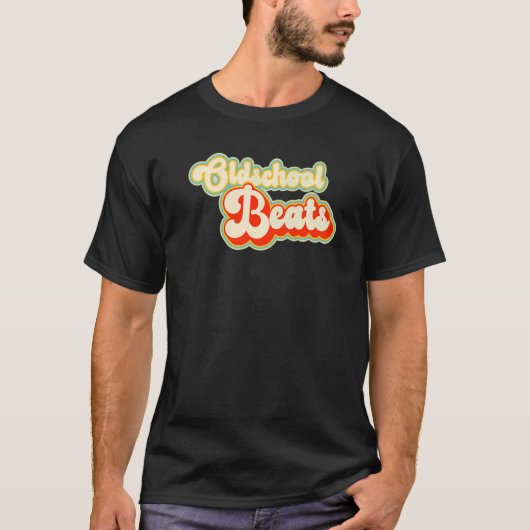 OldschoolビートDjと音楽 Tシャツ (正面)