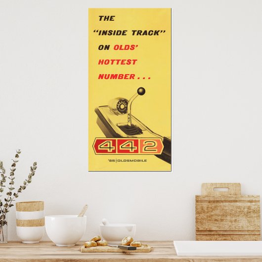 Oldsmobile 442 -ヴィンテージフォルダーページの再生 ポスター (キッチン)