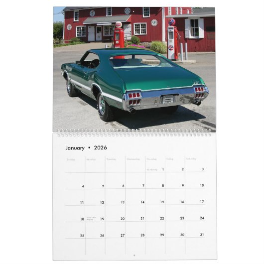 Oldsmobile Calendar カレンダー (1月 2026)