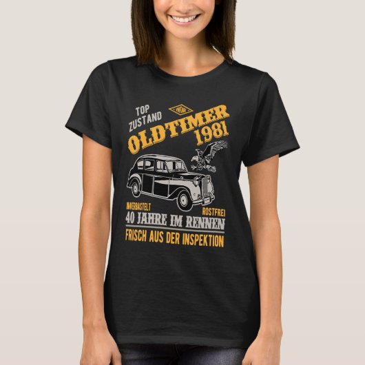 Oldtimerヴィンテージ1981 40th Birthday Car Tシャツ (正面)