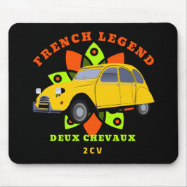Oldtimer フランスの Legend 2cv Deux Chevaux マウスパッド