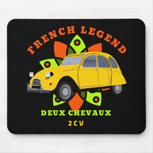 Oldtimer フランスの Legend 2cv Deux Chevaux マウスパッド (正面)