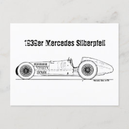 Oldtimer 1939er Deutschland Mercedes Sielberpfeil ポストカード