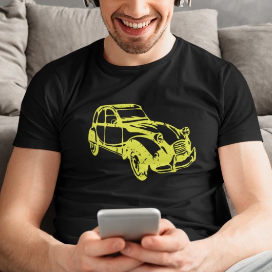 Oldtimer 2cvエンテリニエンゼイヒヌングゲルブ tシャツ