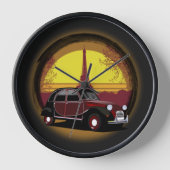 Oldtimer 2cvチャールストンパリゾンネンターガン 壁時計 (正面)