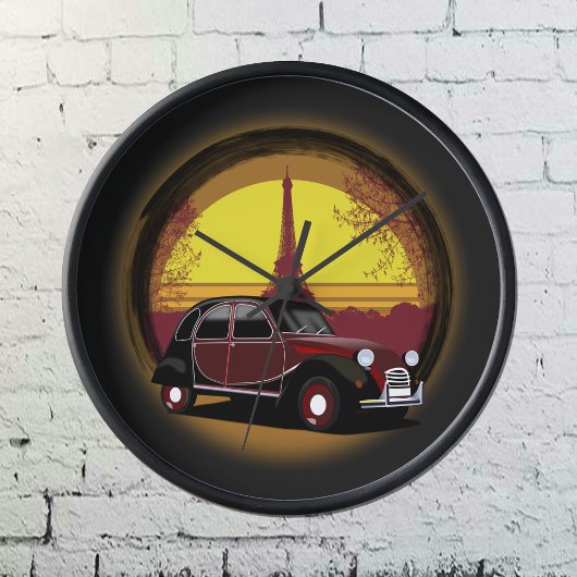 Oldtimer 2cvチャールストンパリゾンネンターガン 壁時計