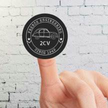 Oldtimer 2CV Abzeichen Engineering Emblem