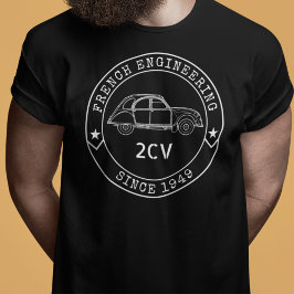 Oldtimer 2CV Abzeichen Engineering Emblem Tシャツ