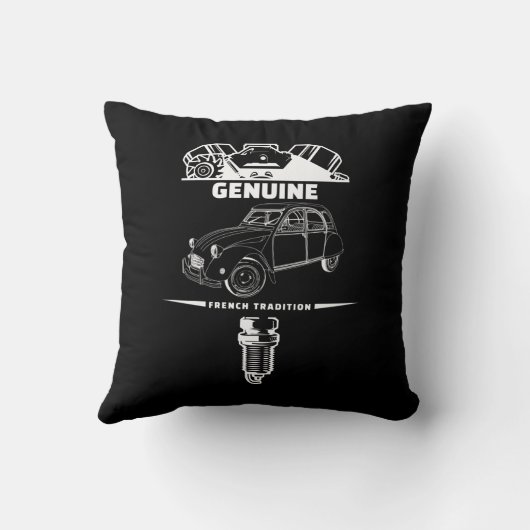 Oldtimer 2cv Deux Chevaux French Tradition クッション (裏面)