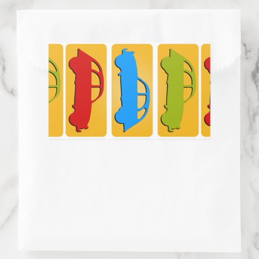 Oldtimer 2cv Ente Ampel 長方形シール (バッグ)