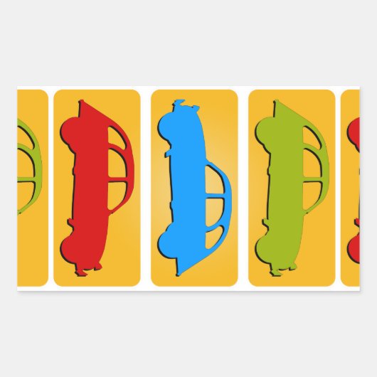 Oldtimer 2cv Ente Ampel 長方形シール (正面)