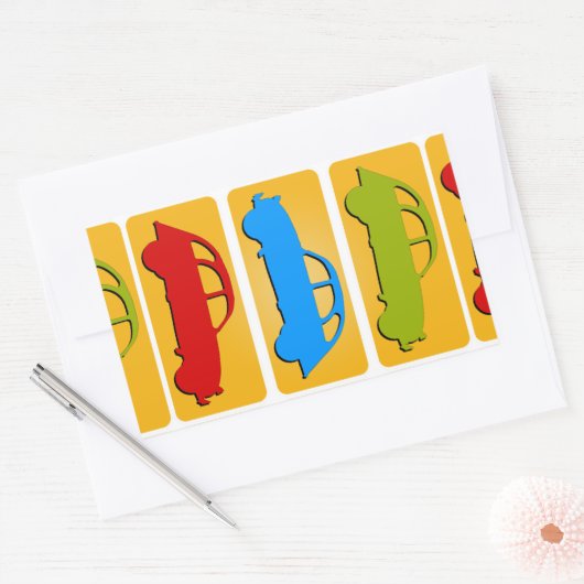 Oldtimer 2cv Ente Ampel 長方形シール (封筒)