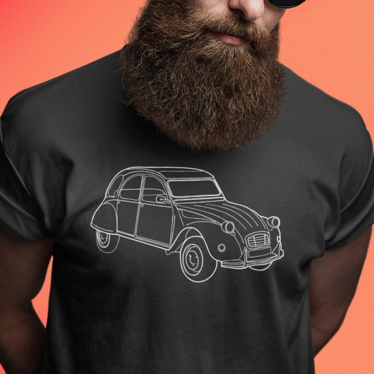 Oldtimer 2cv Ente Diagonal Linienzeichnung Tシャツ