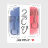 Oldtimer 2cv Ente Frankreich Flagge  シール (シート)