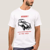 Oldtimer 2cv Ente Hippie Warnung Tシャツ (正面)