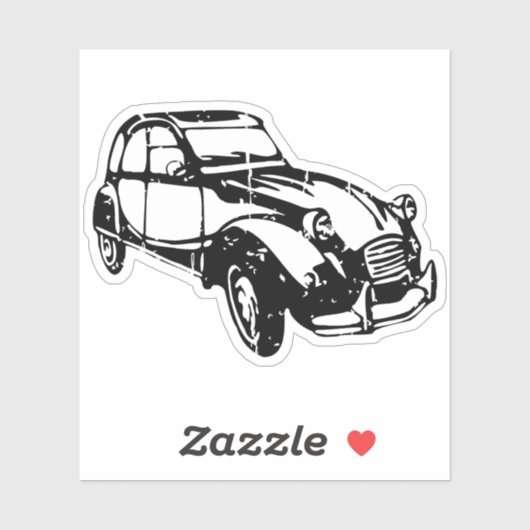 Oldtimer 2cv Ente Linienzeichnung Schwarz シール (シート)