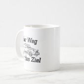 Oldtimer 2cv Ente Linienzeichnung Slogan コーヒーマグカップ (正面左)