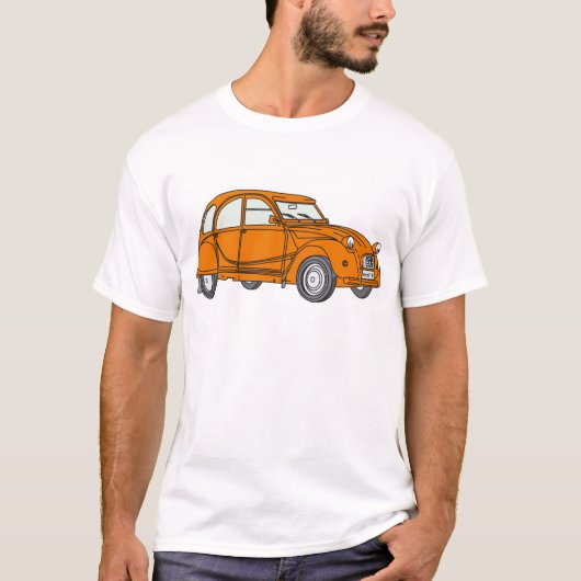 Oldtimer 2cv Ente Orange Tシャツ (正面)