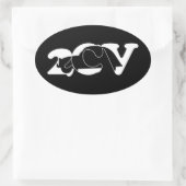 Oldtimer 2cv Ente Schatten Weiss 楕円形シール (バッグ)