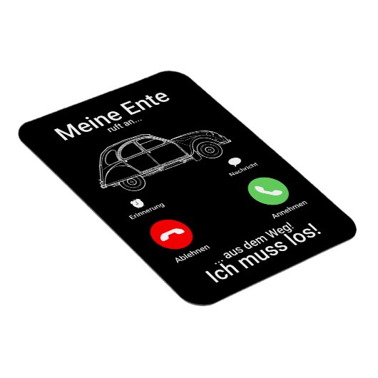 Oldtimer 2cv Ente Silhouette Smartphone マグネット (右側)