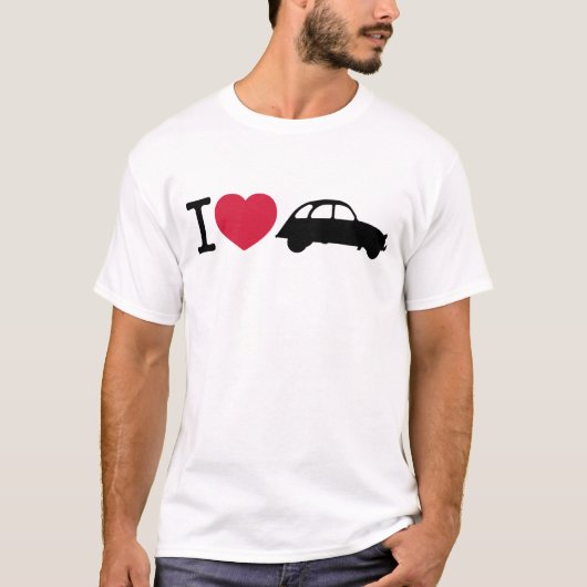 Oldtimer 2cv I love Ente Tシャツ (正面)