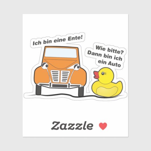 Oldtimer 2cv Ich bin eine Ente Humor シール (シート)
