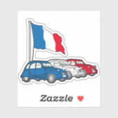 Oldtimer 2CV Trio Frankreich Flagge シール (シート)