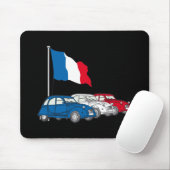 Oldtimer 2CV Trio Frankreich Flagge マウスパッド (マウス)