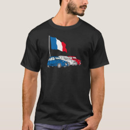 Oldtimer 2CV Trio Frankreich Flagge Tシャツ