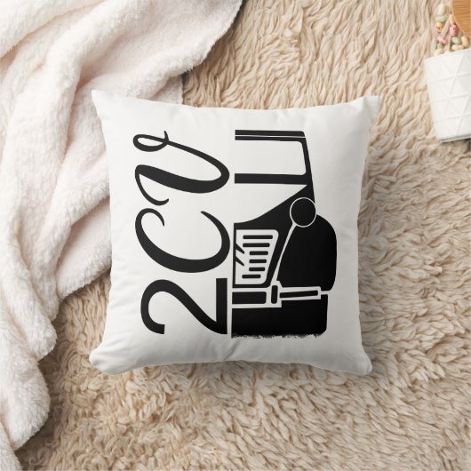 Oldtimer 2cv Typografie Halbe Ente クッション (ブランケット)