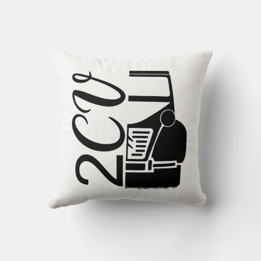 Oldtimer 2cv Typografie Halbe Ente クッション (裏面)