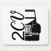 Oldtimer 2cv Typografie Halbe Ente マウスパッド (正面)
