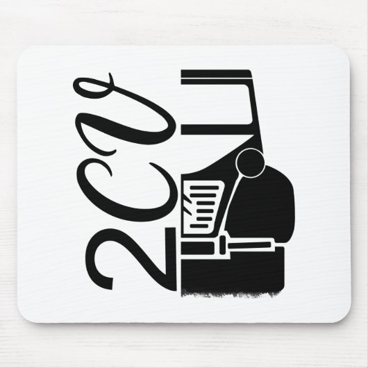 Oldtimer 2cv Typografie Halbe Ente マウスパッド (正面)