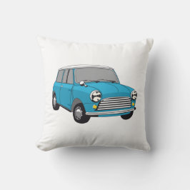 Oldtimer Blauer British Mini Cooper クッション