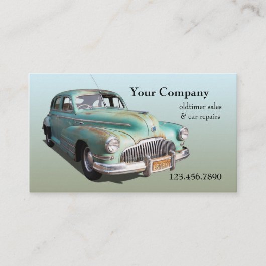 Oldtimer Car Sales Repair Business Card 名刺 (正面)