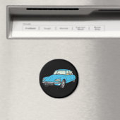 Oldtimer Citroen DS 19 Blau マグネット (インサイチュ (食洗機))