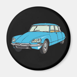 Oldtimer Citroen DS 19 Blau マグネット