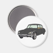 Oldtimer Citroen DS 19 Schwarz マグネット (正面/裏面)