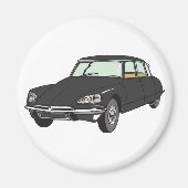 Oldtimer Citroen DS 19 Schwarz マグネット (正面)