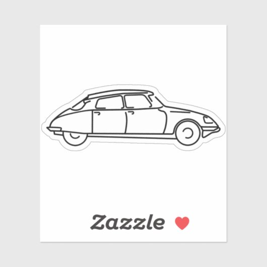 Oldtimer Citroen DS 19 Schwarze Silhouette シール (シート)