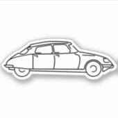 Oldtimer Citroen DS 19 Schwarze Silhouette シール (正面)