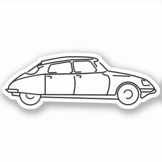 Oldtimer Citroen DS 19 Schwarze Silhouette シール (正面)