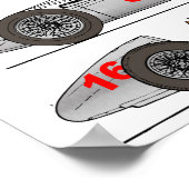 Oldtimer Deutschland 1939 Auto-Union Sielberpfeil ポスター (角)