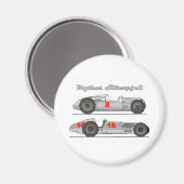 Oldtimer Deutschland 1939 Auto-Union Sielberpfeil マグネット (正面/裏面)