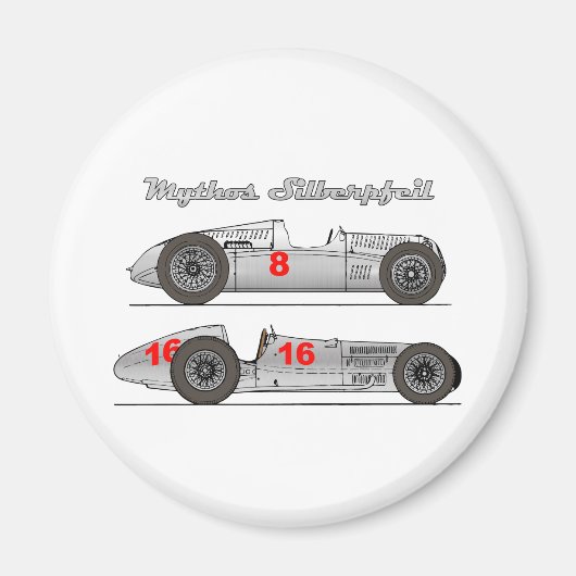 Oldtimer Deutschland 1939 Auto-Union Sielberpfeil マグネット (正面)