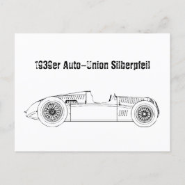 Oldtimer Deutschland Auto Union1939 Sielberpfeil ポストカード