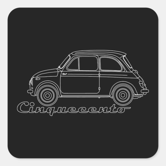 Oldtimer Fiat Cinquecento Der PUCH 500 スクエアシール (正面)