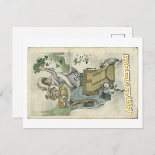 Oldtimer happy new year 2022 ポストカード (正面/裏面)