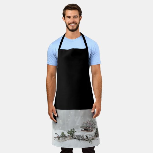 Oldtimer im Schnee エプロン (着用した状態)